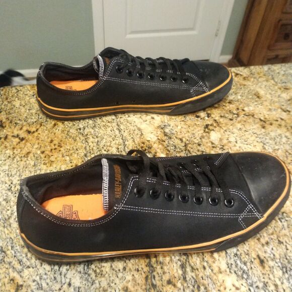 Harley-Davidson Men’s D93197 Biker Motorcycle Casual Shoes Black Orange Size 12 - Picture 5 of 12